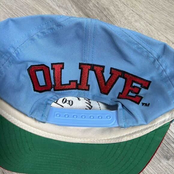 Vintage 1993 Olive Oil Hat Snapback American Needle Blockhead Popeye Blue Cap - Picture 2 of 8